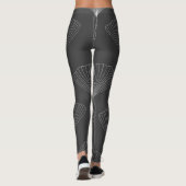 Leggings Jambes noires de la feuille de gingko (Dos)