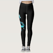 Leggings Jambes noires pour femmes avec un design de dragon (Devant)
