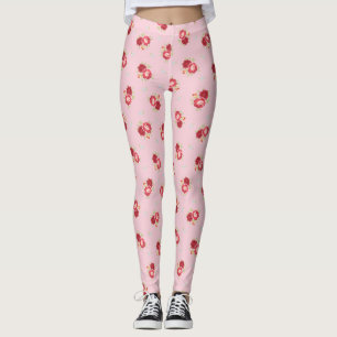 Leggings Jambes roses Motifs vintages
