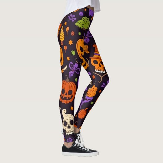 Leggings 🎃 Jambes Tactiques Du Crâne ! 🎃 (Droite)
