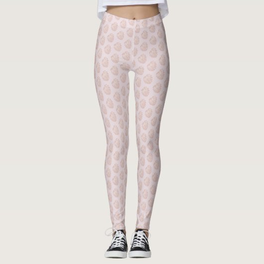 Leggings Jambes tropicales roses (Devant)