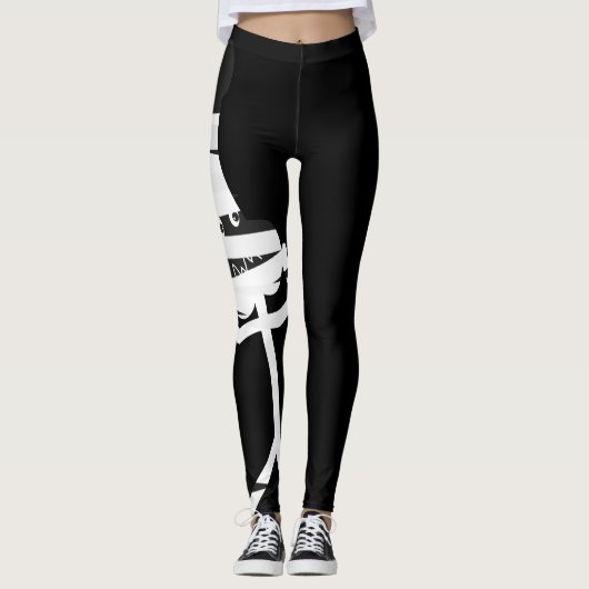 Leggings jambières de caractère noir blanc gris (Devant)