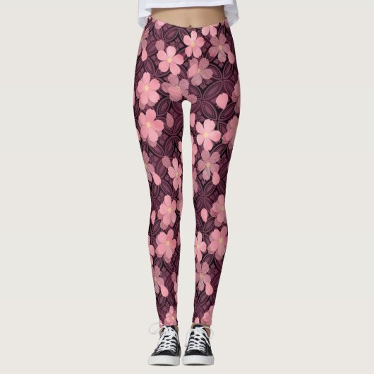 Leggings jambières de fleurs de cerisier (Devant)