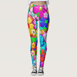 Leggings jambières de fleurs hippies