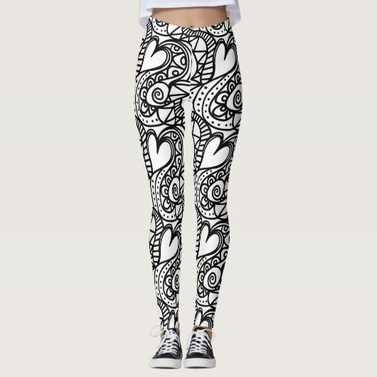 Leggings jambières de gribouillis (Devant)