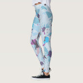 Leggings jambières de sakura fleurie de cerisier bleu (Gauche)