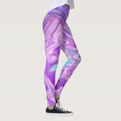 Leggings jambières de tourbillons rose bleu et violet (Droite)