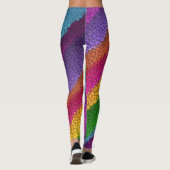 Leggings jambières en mosaïque arc-en-ciel (Dos)
