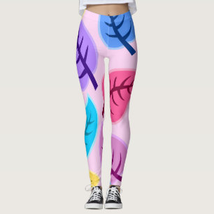 Leggings jambières feuilles arc-en-ciel