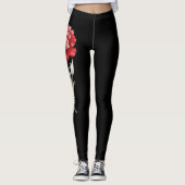 Leggings Janvier Fleur de naissance, Carnation rouge sur No (Devant)