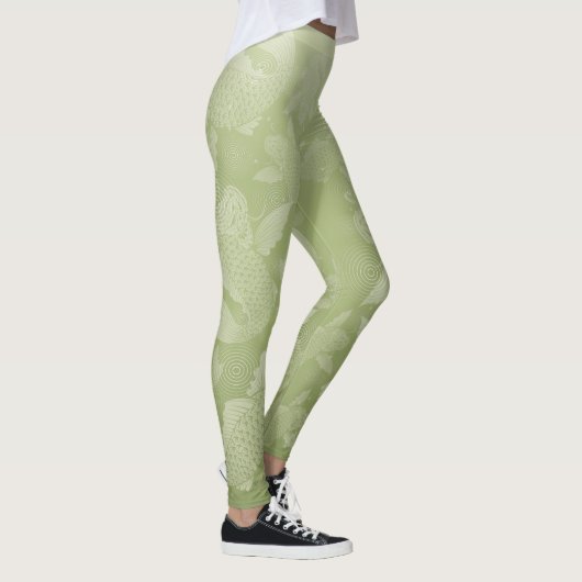 Leggings Japanese carp-moss green ground@miyasan (Droite)