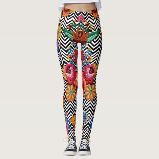 Leggings Japanese Floral Pattern  (Devant)