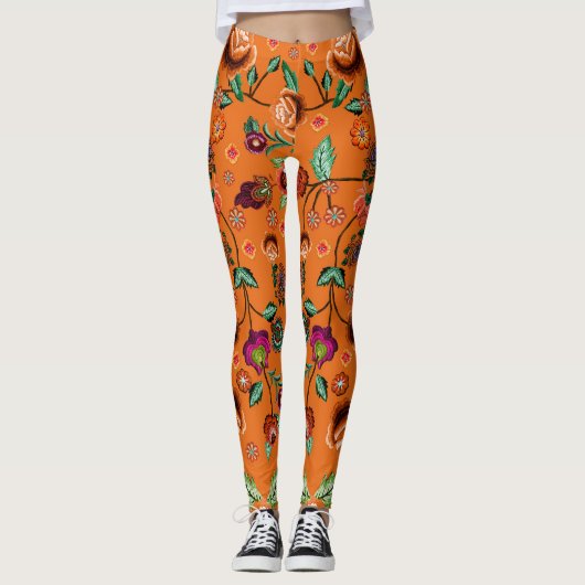 Leggings Japanese Floral Pattern  (Devant)