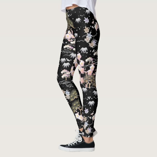 Leggings Japanese Pattern Pine, Bamboo and Plum (Gauche)