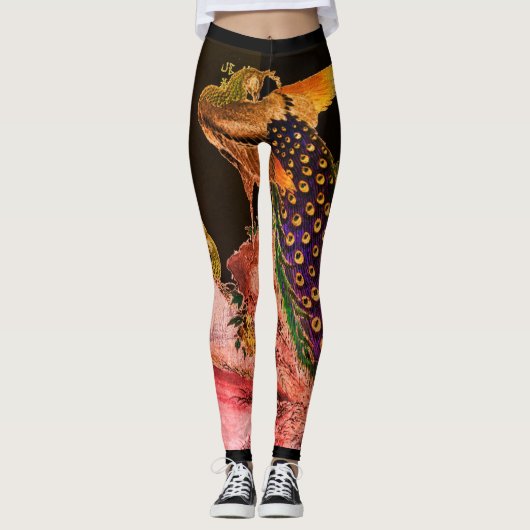 Leggings JAPANESE PEACOCK PRINT (Voorkant)
