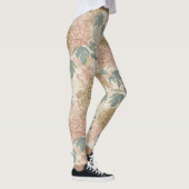 Leggings japonais floraux rose et or (Droite)
