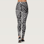 Leggings Japonais moderne noir blanc Motif  (Dos)
