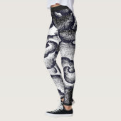 LEGGINGS JAPONAIS MOTIF DE NUAGES NOIR ET BLANC (Gauche)