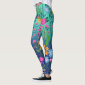Leggings Jardin à fleurs de couleur bleue (Gauche)