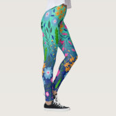 Leggings Jardin à fleurs de couleur bleue (Droite)