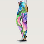 Leggings Jardin aquarelle coloré (Gauche)