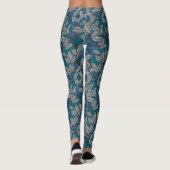 Leggings Jardin aux bleuets, bleu et gris (Dos)