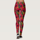 Leggings Jardin aux coquelicots rouges (Dos)