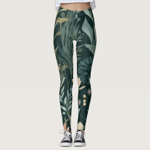 Leggings Jardin Botanique de Minuit Motif Floral Moody