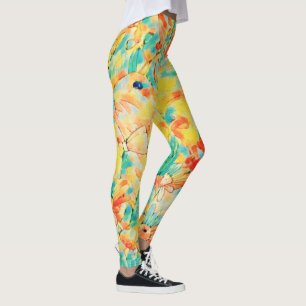 Leggings Jardin coloré Vintage Lapin Lapin Floral