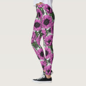 Leggings Jardin d'anémone rose (Gauche)