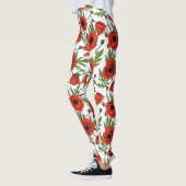 Leggings Jardin de coquelicot dans le corail et brun (Gauche)