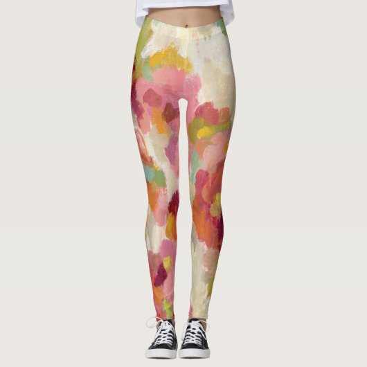 Leggings Jardin de corail et vert (Devant)