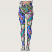 Leggings Jardin de Fleur sauvage de libellules Abstrait Flo (Devant)