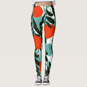 Leggings Jardin de fruits orange incolore Imprimer
