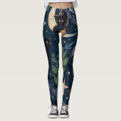 Leggings Jardin de la Lune de la Sorcière Chat Noir Céleste (Devant)