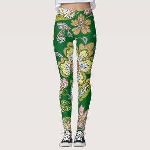 Leggings Jardin de Paisley Broderie Florale Stylisée