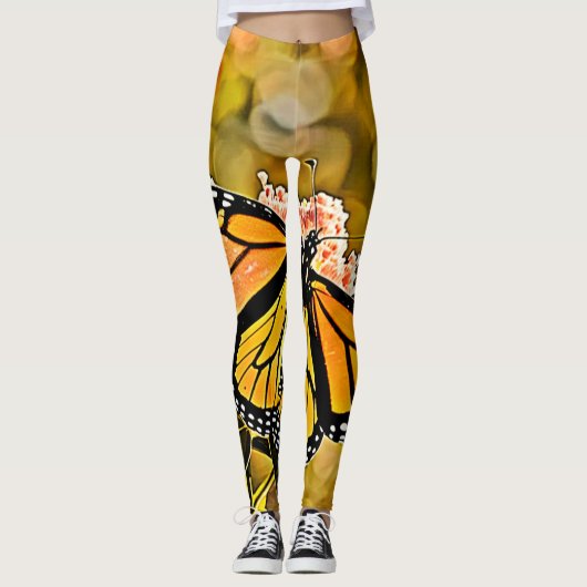 Leggings Jardin de papillons monarques Art (Devant)