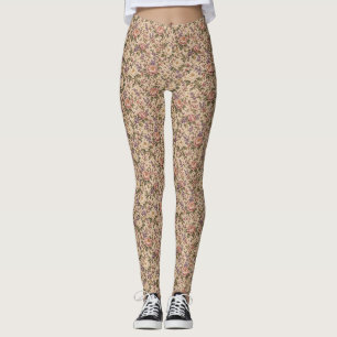 Leggings Jardin de roses botaniques vintage et motif papill