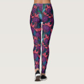 Leggings Jardin des colibris en violet et bleu (Dos)