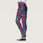 Leggings Jardin des colibris en violet et bleu (Gauche)