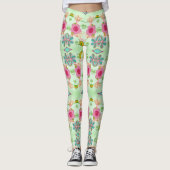Leggings Jardin Éclectique Enchantant : Beauté Florale Dive (Devant)