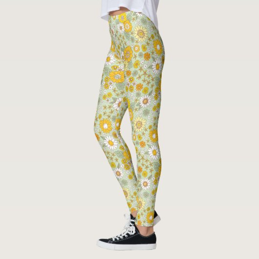 Leggings Jardin Floral Jaune Motif (Gauche)