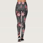 Leggings Jardin gothique crânien et rose (Dos)