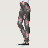Leggings Jardin gothique crânien et rose (Gauche)