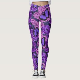 Leggings Jardin morpho bleu 2