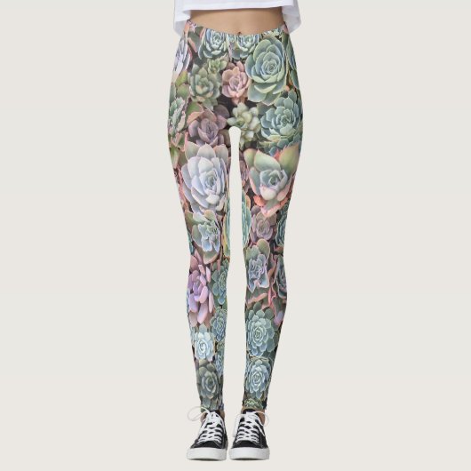 Leggings Jardin Pastel Succulent Echeveria (Devant)
