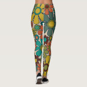 Leggings Jardin Rétro En vichy Fleurs les années 70 Motif F (Dos)