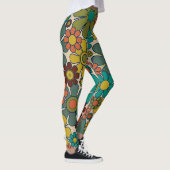 Leggings Jardin Rétro En vichy Fleurs les années 70 Motif F (Droite)