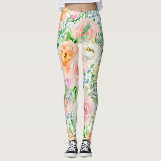 Leggings Jardin romantique Pastel (Devant)