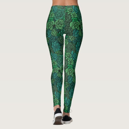 Leggings Jardin succulent en vert (Dos)